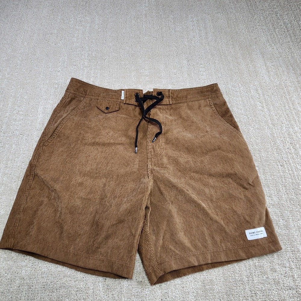 Banks Journal Corduroy Shorts Men 31 Drawstring Surf Performance Brown 6"